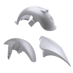 E-Chopper Kotflügel & Tank Set in Silber – edles Custom-Design