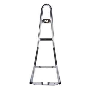 E-Chopper Rückenlehne in chrom – Frontalansicht auf weißem Hintergrund

