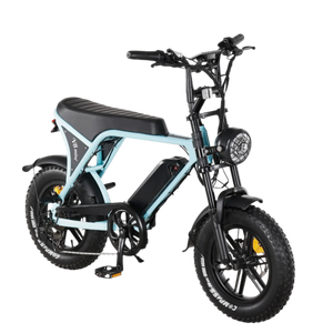 E-Fatbike V8 Mini Hellblau – sportliches Elektro-Fatbike mit Frontscheinwerfer und Ballonreifen